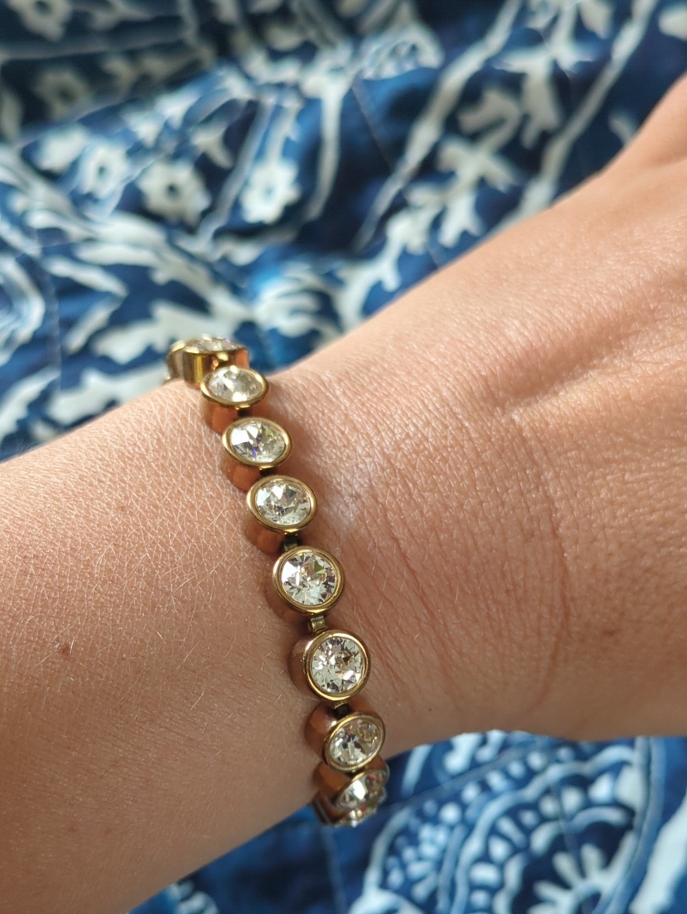 Gold-Tone Crystal Station Bracelet